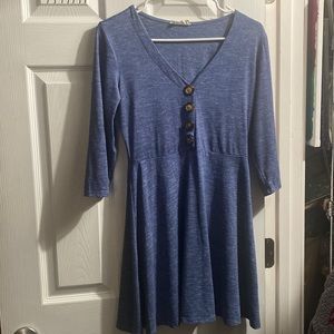 Blue button dress